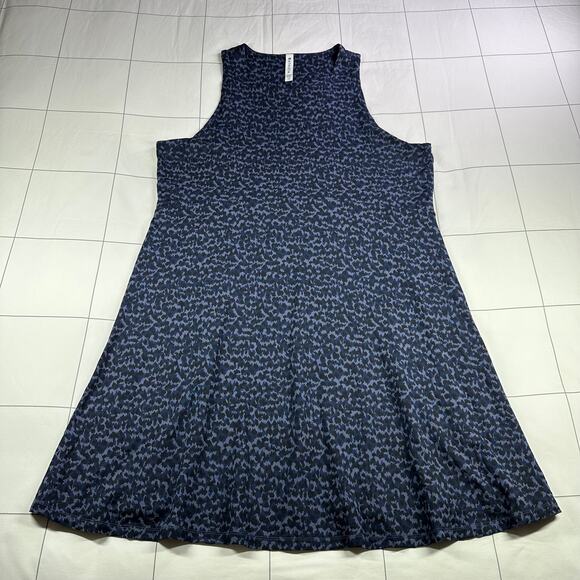 Athleta Dress Womens 2X Blue Santorini Thera Traverse Geo Sleeveless Swing Tank - Picture 2 of 10